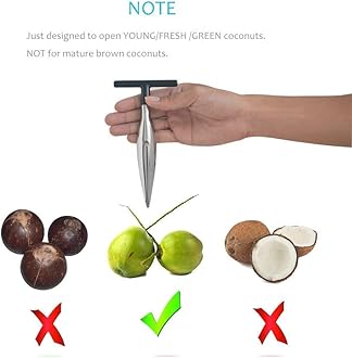 Ramkuwar Stainless Steel Coconut Opener Tool with Comfortable Grip Safe Coconut Driller for Easy Opening (1 Piece)