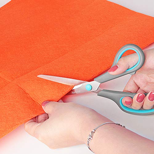 Asdirne Schere, Klingen aus rostfreiem Stahl, Griff mit weichem Griff, Geeignet für Haushalte, Büros und Schulen, Blau… - Image 7