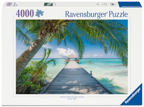 Puzzle 4000 pièces : Plage de rêve aux Maldives Ravensburger France - vue 2