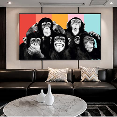 Art affiches singes abstraits pour habiller un grand mur vide sans cadre 70x120