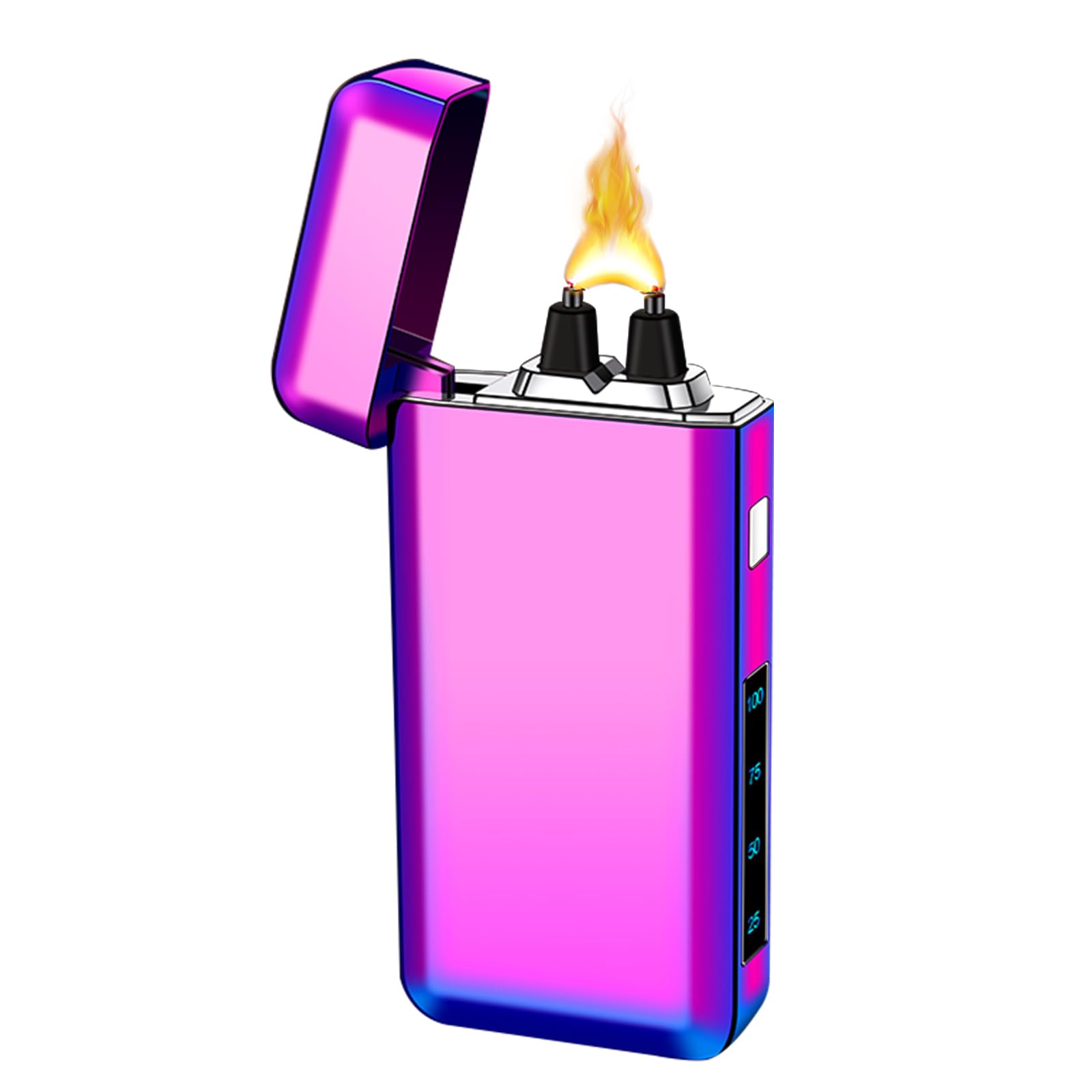 SKRFIRE Electric Lighter Rechargeable Lighter Plasma Arc Lighter Flameless Cool Lighters with LED Battery Indicator, Windproof Design, Safety Lock for Fireplaces BBQ Camping and Household Use (Color)
