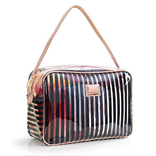 Preisvergleich Produktbild Wasserdicht transparenten PVC-Wäsche-Beutel-kosmetischer Beutel, Spielraum-Speicher-Bath-Tasche Strand-Schwimmen Portable Storage-Beutel, großer Kapazitäts,Black