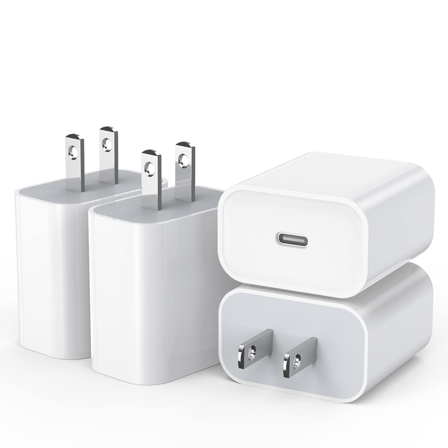 [4 Pack] Fast iPhone Charger Block,Fast Apple Charger iPhone 20W USB C Wall Charger
