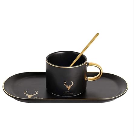 Amazon カップノルディックコーヒーカップとソーサーセットセラミックカップ250mlヨーロピアンスタイルのシンプルなカプチーノコーヒーカップ アフタヌーンティーマグは 毎日の使用やギフトに適しています 黒 カップ ソーサー オンライン通販