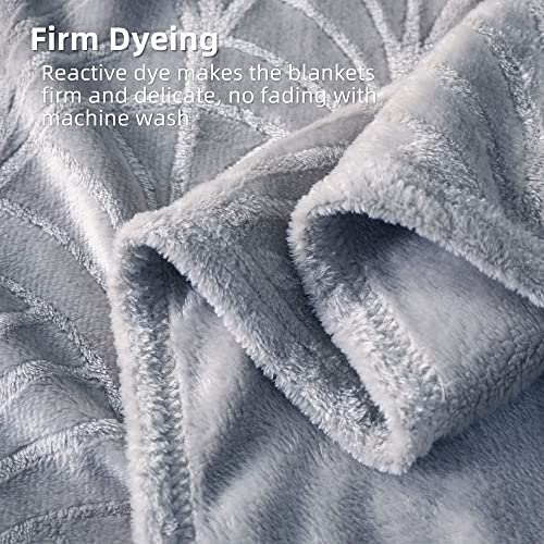 Whale Flotilla Flannel Fleece Throw Blanket for Couch, Soft Fluffy Velvet Sofa Blanket with Decorative Vintage Pattern for All Season, Warm and Lightweight, 50x60 Inch, Silver Grey