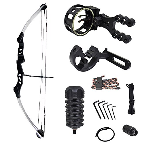 iGlow 55 lb Silver Archery Hunting Compound Bow with Premium Kit 175 150 80 50 40 lbs Crossbow