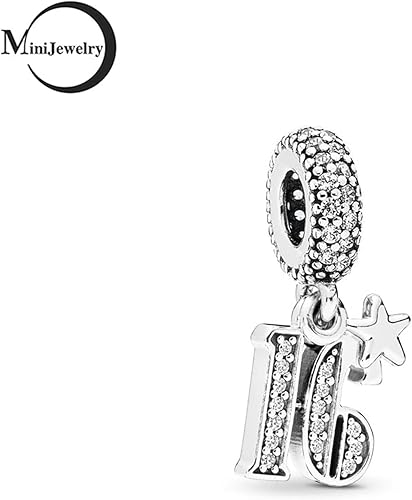 Miniatura 2 de Dijes de cumpleaños número 21, 30, 16, 18, 50, 60 aniversario, para pulseras Pandora Moments, regalo para esposa, mujeres, niñas, familia