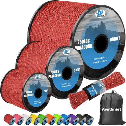 750Ib Reflective Paracord Rope, para Cord Lanyard, Parachute Spool Cord