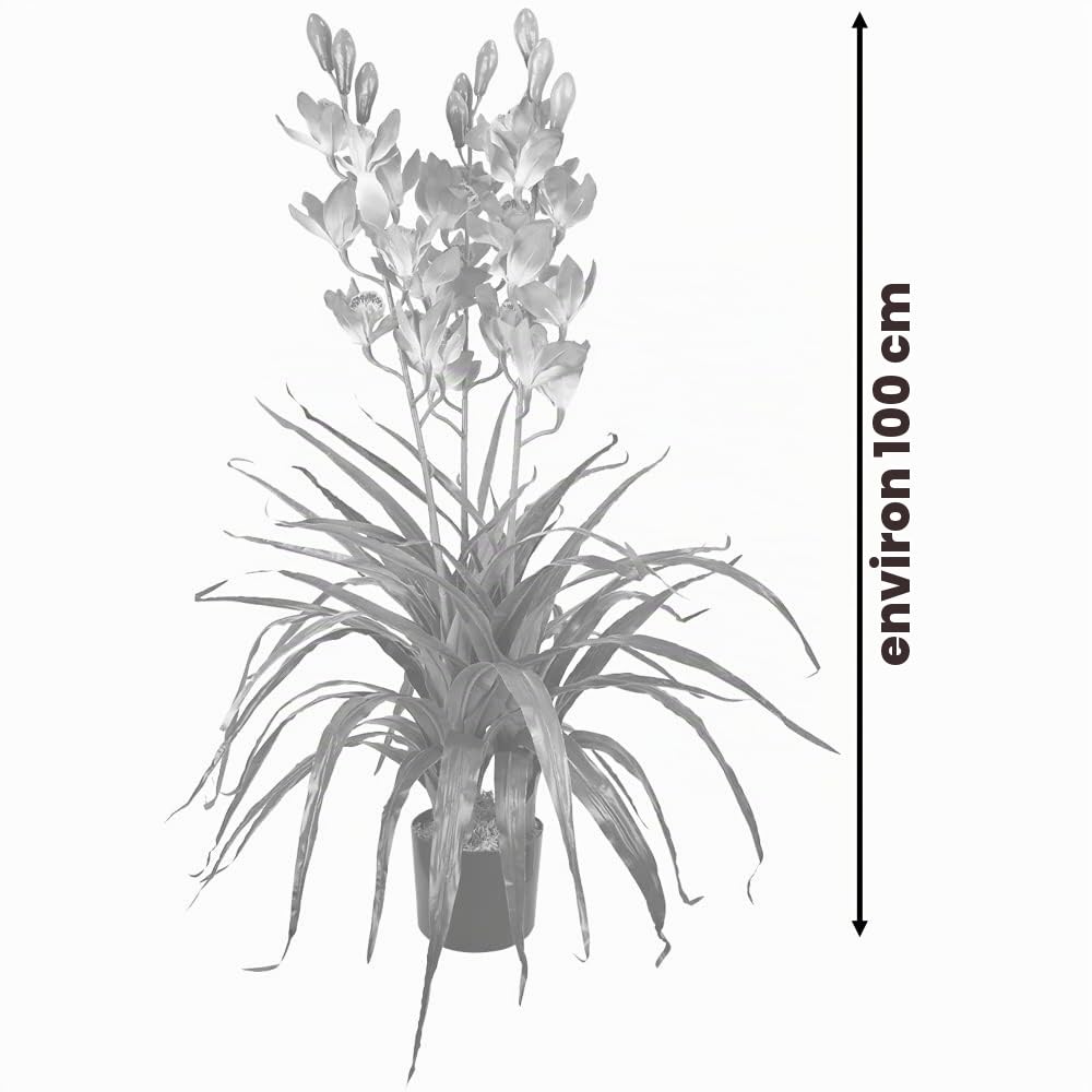 Decovego Orchidée Plante Artificielle Artificiel avec Pot 100cm 27 Fleuraisons Rose