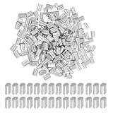 PRETYZOOM 200pcs Aluminum Crimping Loop Sleeves Double Barrel Ferrule 2.5mm M2 Wire Rope Cable Crimp Clips for Industrial Rigging and Wiring Projects