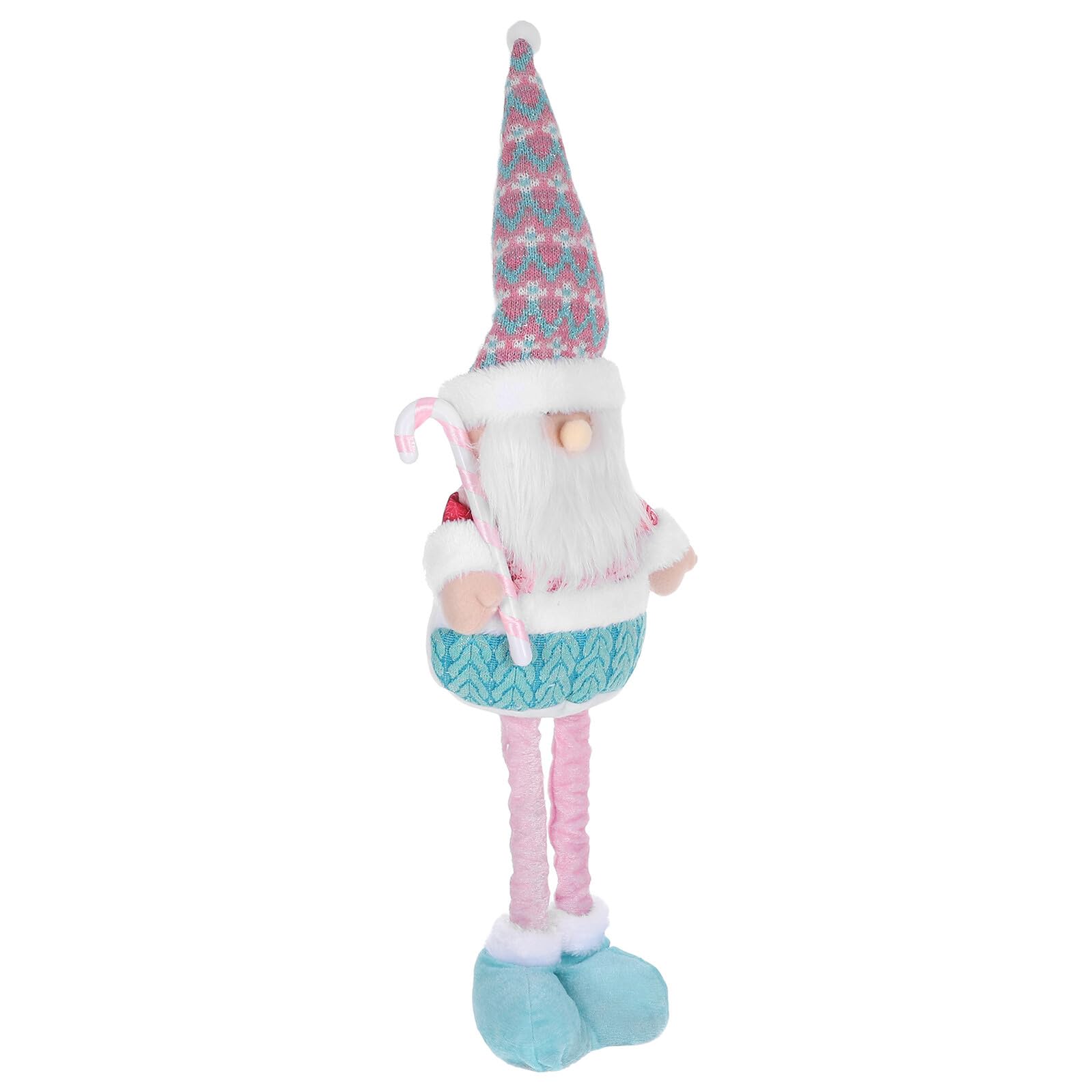 Uonlytech Statuetta Di Babbo Natale Con Gambe Telescopiche Decorazione Natalizia Da Tavolo Figura Artigianale Per Feste Di Natale Stabile e Facile Da Riporre