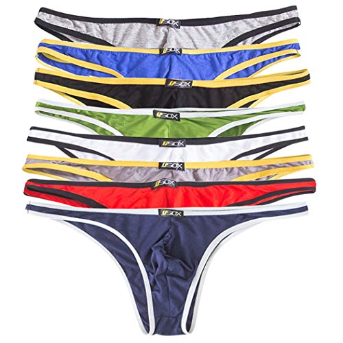 QiaTi Strings Tanga sous-vêtements Bikini Thongs Sexy Slips pour Hommes Lot de 4 Cover