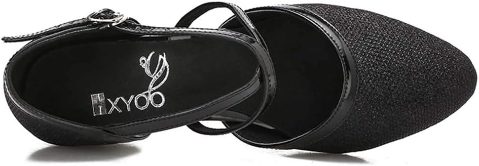 Closed Toe Low Heel Glitter Ballroom Dance Shoes for Women Salsa Latin Wedding Party 1 1/2“ Heel S11-1 - Image 4