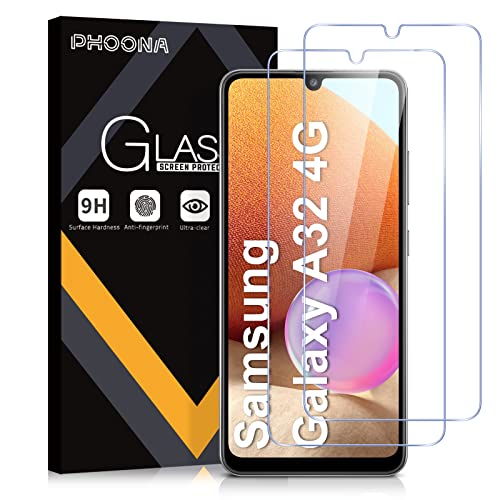 Protector de Pantalla para Samsung Galaxy A32 4G(Nein 5G), Cristal Vidrio Templado 9H, HD Transparente, 2 Unidades
