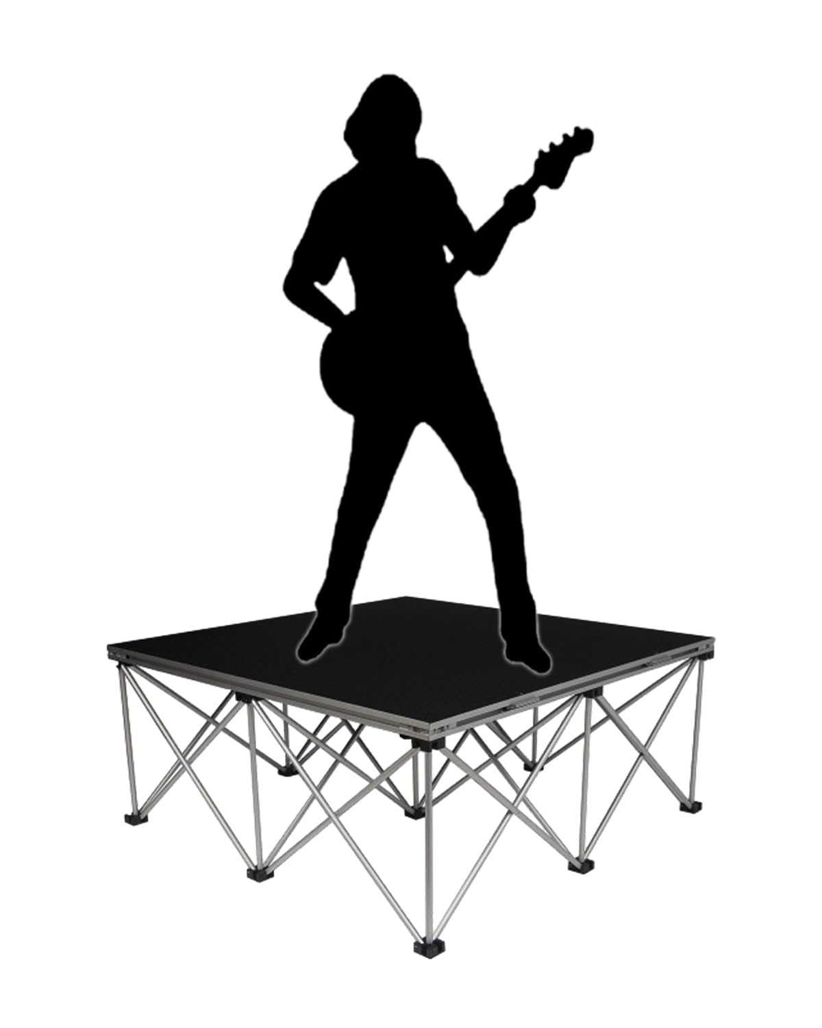 Palcoscenico portatile con gambe regolabili, design modulare per eventi all'aperto, spettacoli di nozze, facile da montare e riporre, ideale per concerti e festival