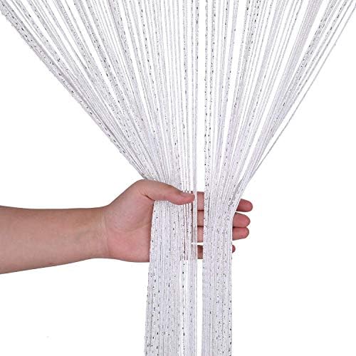 WedDecor Hot Pink String Curtains Glitter Fringe Panel Fly Screen Room Divider Tassel Curtain for Doors, Doorway, Windows, Home Décor, Event Decoration, (90cm x 200cm)
