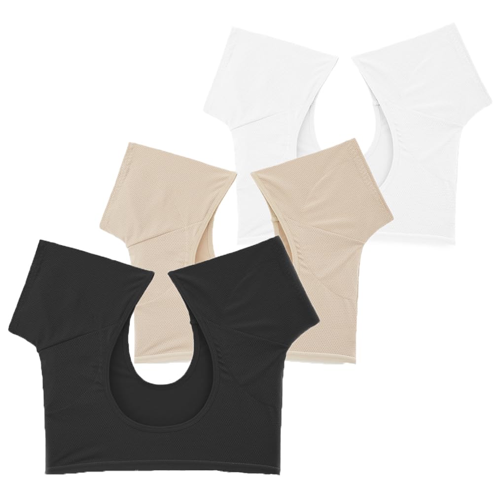 satithry 3pcs sweatpads for women anti-sweat undershirts lady's sweatproof underarm pads