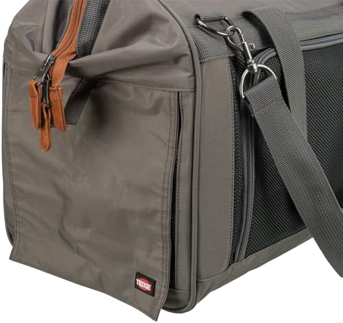 TRIXIE Transporttasche Finlay für Hunde in grau – praktische Tragetasche zum Transportieren deines Vierbeiners – komfortabel für Hund und Träger – 28909