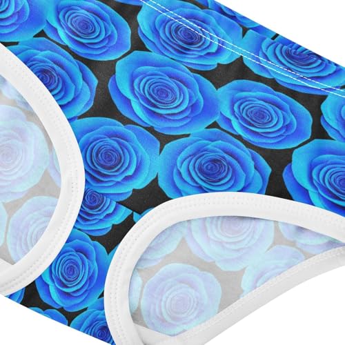 Joisal Toddler Underwear Floral 2t Cotton Panties Little Girl Stylish Briefs Kids Undies Blue Roses Flowers4