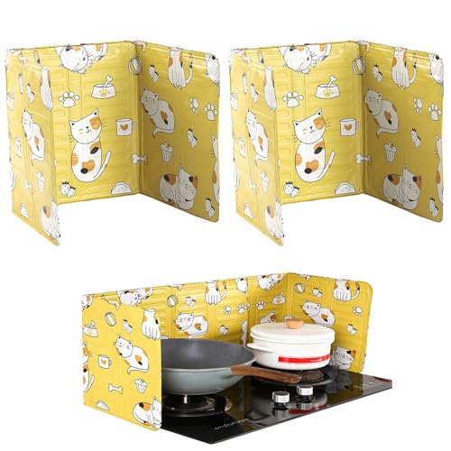 Doyime レンジガード 油はねガード 【2個セット】 コンロガード 油ハネガード 油はね防止ガード 多機能レンジガード 油ガード コンパクトレンジガード ストーブガード キッチンガード 折りたたみ 3面タイプ 折り畳み式 油はねを防止 お手入れ簡単 収