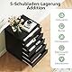 FANTASK Rollcontainer mit Rädern & 5 Schubladen, mobiler Schubladenschrank, Schubladenkommode, Bürocontainer Aktenschrank Rollschrank Rollwagen für Zuhause Büro (Schwarz)
