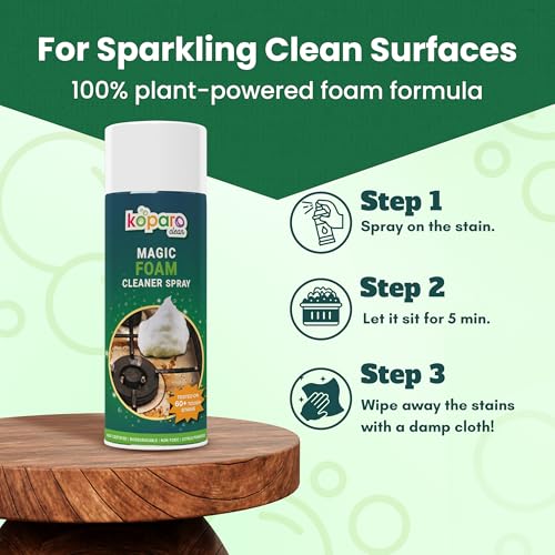 Image of Koparo Magic Foam Cleaner Spray | All in One Kitchen Cleaner Foam Spray | Oil & Grease Remover for Gas Stove, Chimney & Appliances | Multipurpose Cleaner for Home, Car, Shoes, Sofa & Tiles | 460ml