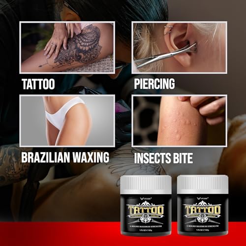 Tattoo Numbing Cream Maximum Strength(50g), 6 Hours Maximum Strength, Numbing Cream for Waxing Brazilian Wax, Best Tattoo Numbing Cream, Numbing Cream for Tattoos, Numbing Cream for Waxing - Thumbnail 4