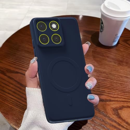 Image of Pikkme Back Cover for Motorola Moto Edge 70 5G Soft Matte Silicone Mag-Safe Design (Mag-Safe Not Support) Camera Protection | Slim Fit Bumper Cover (Blue)