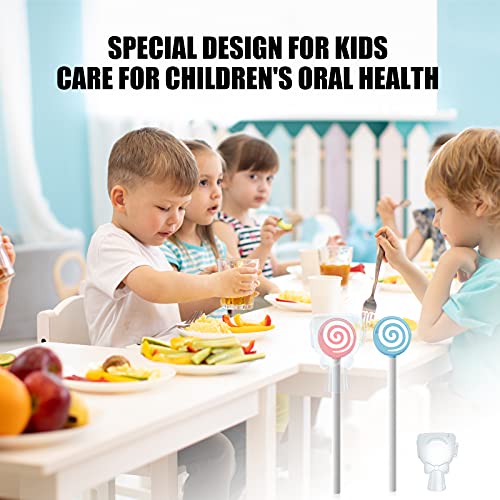 Y-Kelin Kids Tongue Scraper Or Cleaner Set-Tongue Cleaner Tongue Brush With Smiley Cover, Multi-Color Lollipop Shape Soft Silicone Tongue Brush For Kids, Reduce Bad Breath (2 Pack) #TOP5