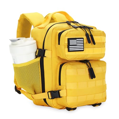 Mini mochila tática 9L para homens e mulheres, mochila tática pequena para caminhadas, bolsa tática pequena, Amarelo, Small, Mochila tática