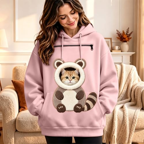 Cute Pet Pouch Hoodie For Women Cat Dog Carrier Hoodies Puppy Sweatshirt - image 2