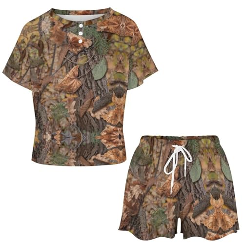 Women's Short Pajama Sets 2 Piece Shorts Sleepwear Loungewear Tops Size Teen Girl3