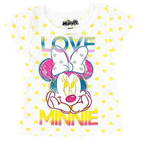 Disney Little Girls' Short Sleeve Love Minnie White Tee