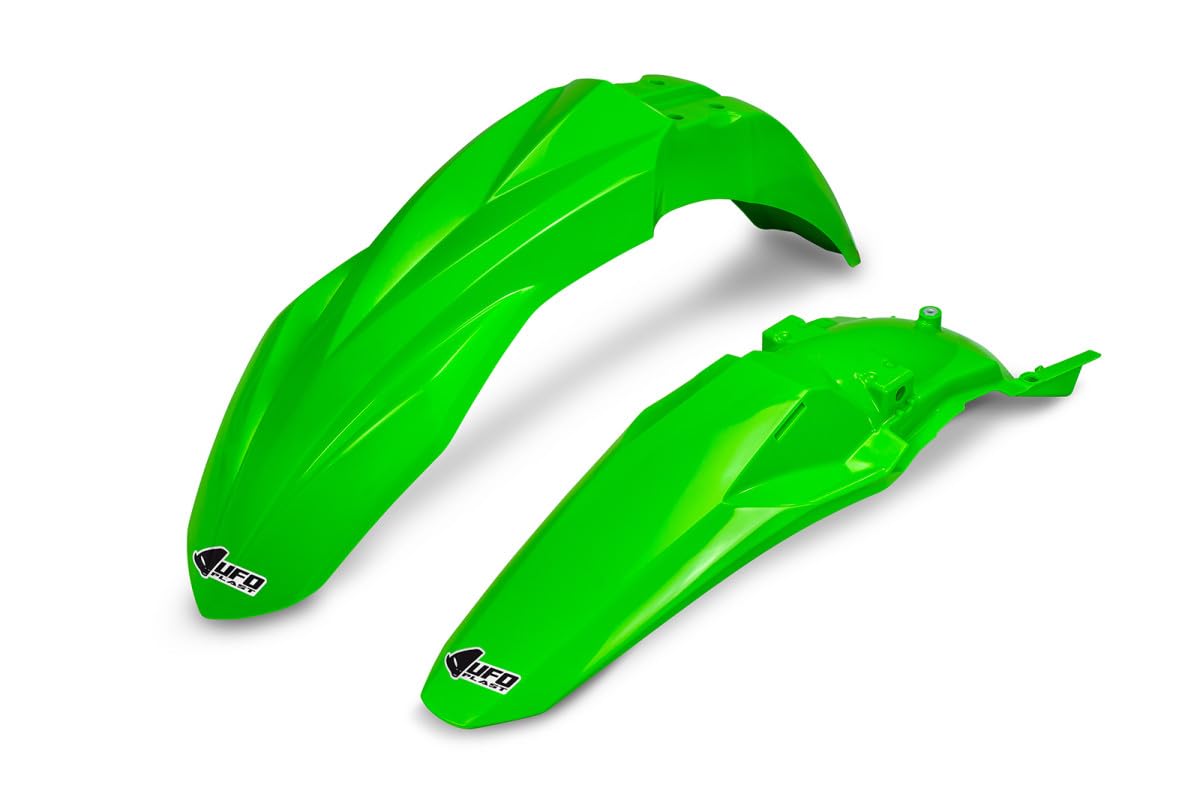 UFO PLAST Fender Kit Green Fluoro Kawasaki KXF 450 2024-2024