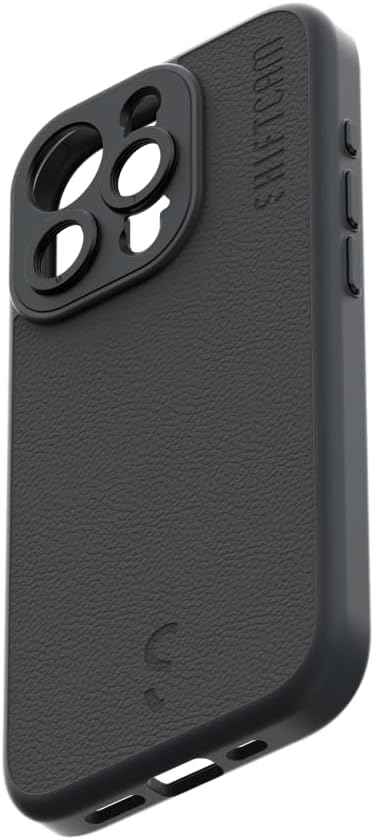 ShiftCam Leather Camera Case Compatible with iPhone 15 | Built-in Lens Mount | Magnetic-Case | Shoot Stunning Photos Instantly (iPhone 15 Series, iPhone 15 Plus) Charcoal
