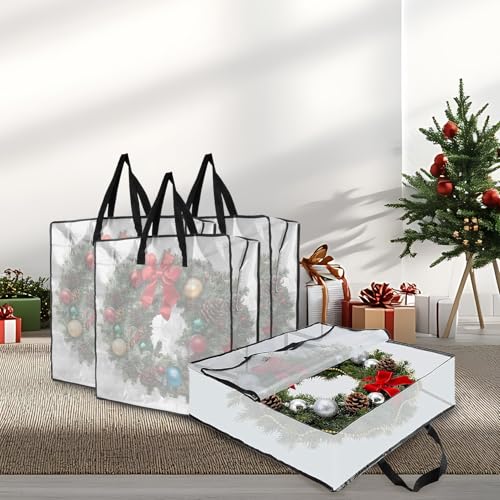 Garvee Christmas Wreath Storage Container, 8 Pack Moving Bags with Zipper - image 7