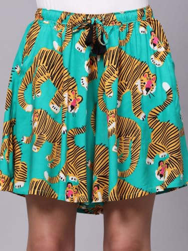 Image of B STORIES Women's Viscose Printed Lounge Culotte Shorts (Pack of 2)