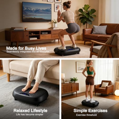 Image of LEERCON Vibration Plate Exercise Machine for Lymphatic Drainage,330lbs | Suitable for Relieving Muscle Soreness and Joint Pain,Whole Body Vibration Machine for Home Office Gym
