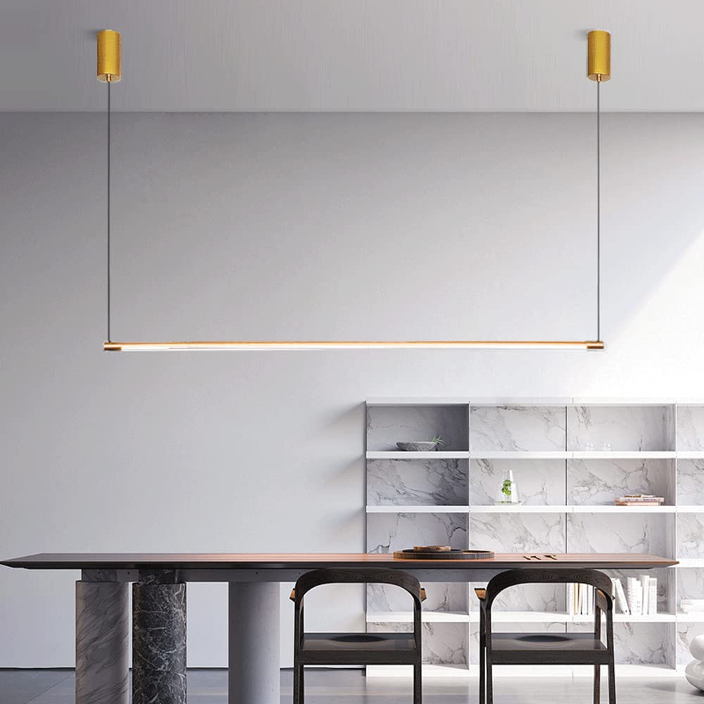 Pojedyncza liniowa lampa wisząca, ultra-cienkie metalowe długie wiszące światła, dekoracyjne listwy oświetleniowe lampy sufitowe do jadalni, nordyckie minimalistyczne oświetlenie LED Atmosphere 3000K