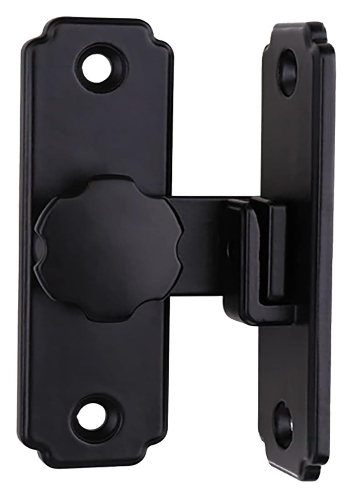 Door Latch， Pack of 2 Multicolor Slide Bolt Door Latch for Windows Cabinet Multiple Sizes with Hardware(Svart,Short 90 Degrees)