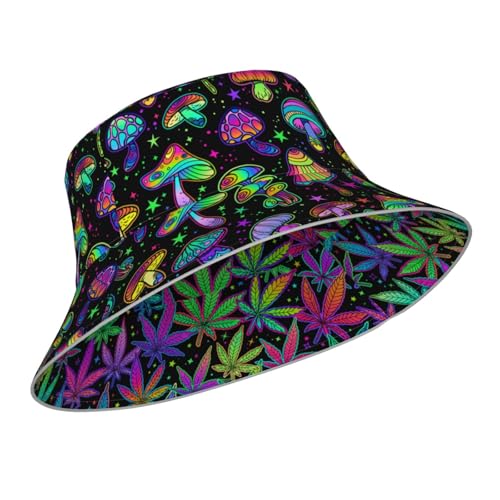 Image of Bucket Hat Beach Summer Sun Hat Reversible Fisherman Hats Double Sided Wearing for Women Men Boys Girls