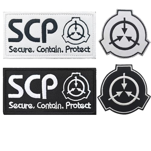 4 parches tácticos con logotipo de SCP Foundation para chaquetas, jeans, bolsos, motociclistas, brazaletes, chalecos, sombreros, mochilas, uniformes, ropa