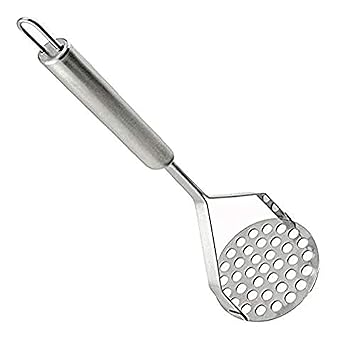 Stainless Steel Potato & Vegetable Masher | 12 cm Disc Pav Bhaji Masher | Durable Dishwasher-Safe Kitchen Tool | Pack of 1