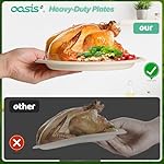 300PCS Disposable Paper Dinnerware Set for 50 Guests – Compostable Includes 50 Each 6" Dessert Plates, 9" Dinner Plates, Spoons, Forks, Knives and Napkins, Ideal for Parties (Natural) - Image 2