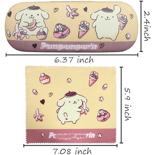 Image of ADBGV Cute Stylish Hard Shell Eyeglasses Cases Protective Case Storage Box With Glasses Cloth Eyeglass Strap for Girl Teen