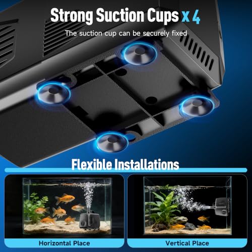 Image of POPOSOAP 880GPH Submersible Water Pump, Water Fountain (85W 3200L /H) with 10.5FT High Lift Adjustable & 3 Nozzles & 16.4FT Cord, Ultra Quiet Aquarium Pump for Pond Fountain Waterfall Hydroponics-Q105