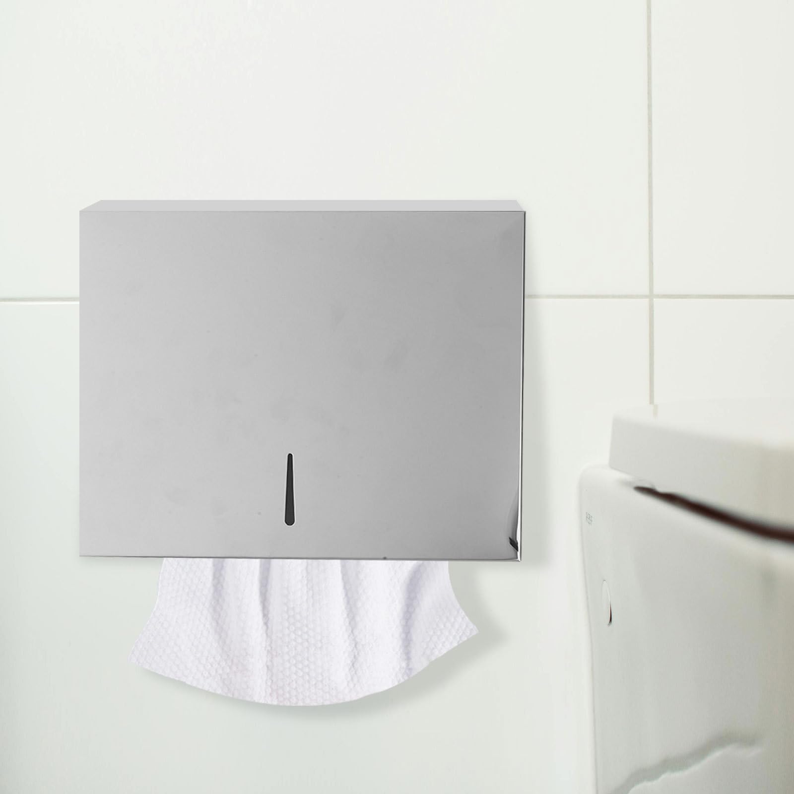 Papierhandtuchspender Papiernachfüllung Benutzerfreundlichem und mit Design Schneller Edelstahl Wandhalterung Stilvoll für Badezimmer für Toiletten