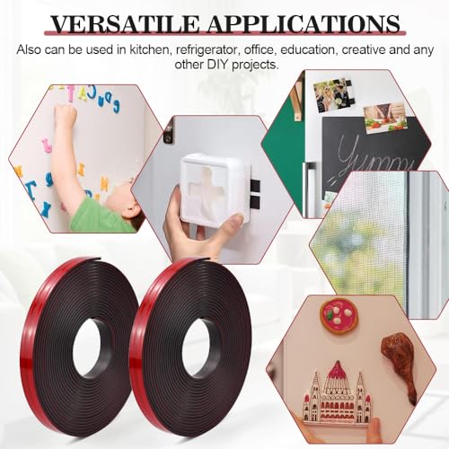 BUZIFU Fliegengitter Magnetband extra stark Set 2er Set Magnetband A+ B (5M + 5M) selbstklebend Magnetklebeband 12,7mm breit Magnetstreifen Insektenschutz Magnet-Befestigung für Fenster ohne bohren