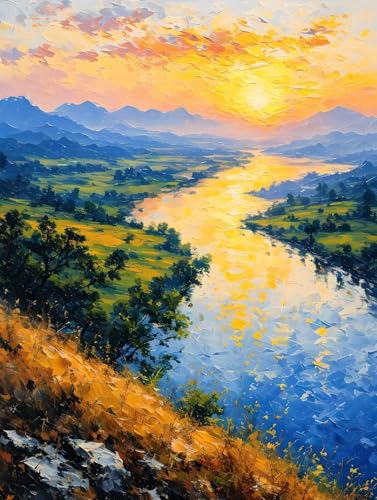 Peinture Diamant 70x100cm Point de Croix Cristal Sunset Creek