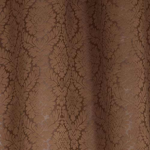 Image of Swayam 100% Blackout Polyester Window Curtain for Living Room & Bedroom | 5 Feet | Room Darkening Curtain with Eyelets | Pack of 2 | Ethnic Motif Design - Brown